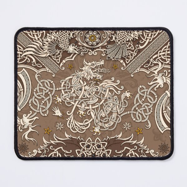 Item preview, Fenrir the Norse Wolf - Viking Art, Cream designed and sold by Abysm Internal.