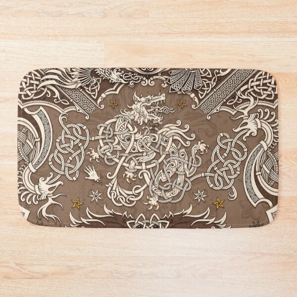 Item preview, Fenrir the Norse Wolf - Viking Art, Cream designed and sold by Abysm Internal.