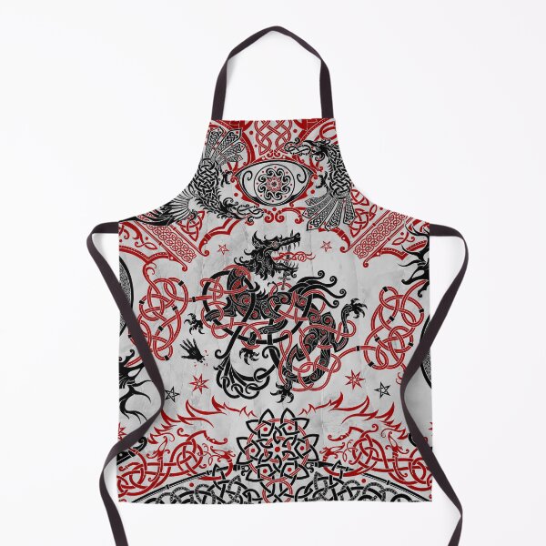 Item preview, Fenrir the Norse Wolf - Viking Art, Black Red White designed and sold by Abysm Internal.