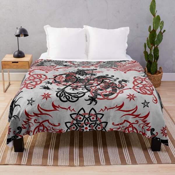Item preview, Fenrir the Norse Wolf - Viking Art, Black Red White designed and sold by Abysm Internal.