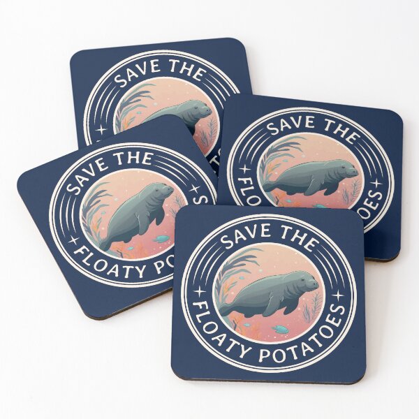 Item preview, Save The Floaty Potatoes Ver 2 Funny Manatee Quote  designed and sold by thecatcouch.