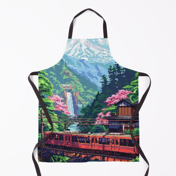 Item preview, Mount Fuji Train Ride Pixel Art  designed and sold by SaintCurio.