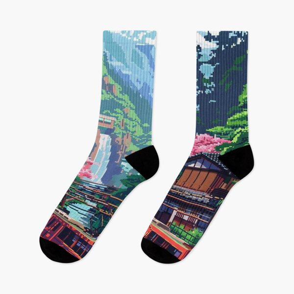 Item preview, Mount Fuji Train Ride Pixel Art  designed and sold by SaintCurio.