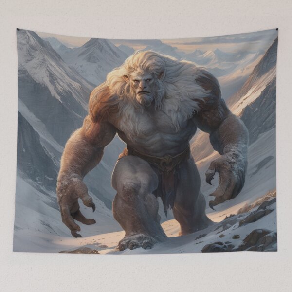 Item preview, Titan the Abominable Snowman, standing tall amidst the towering Himalayan mountains. designed and sold by Titan33.
