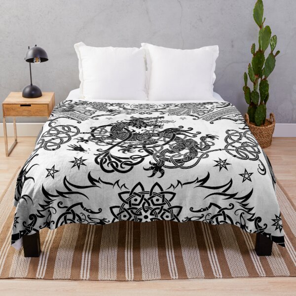 Item preview, Fenrir the Norse Wolf - Viking Art, Black White designed and sold by Abysm Internal.