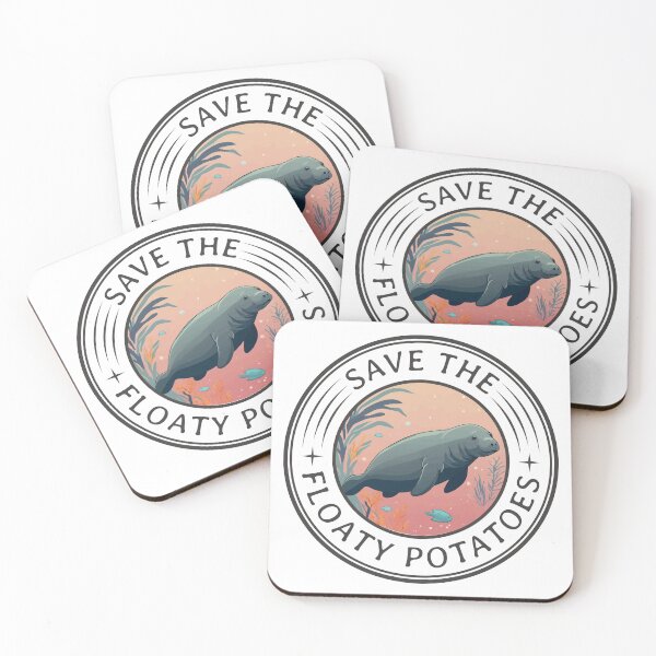 Item preview, Save The Floaty Potatoes Ver 3 Funny Manatee Quote  designed and sold by thecatcouch.