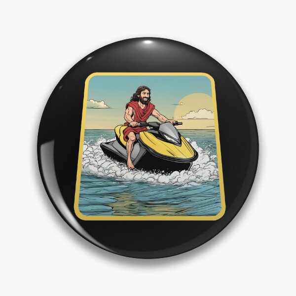 Item preview, Jesus Christ jet skiing  designed and sold by Eolithic.