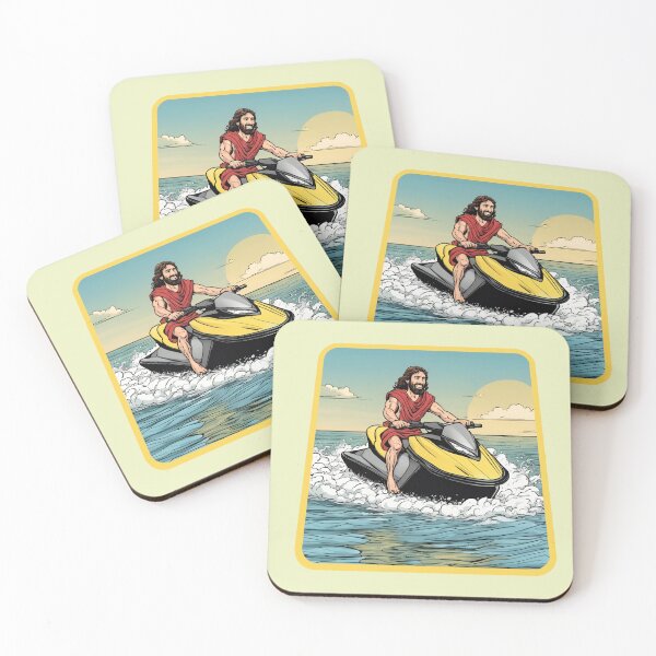 Item preview, Jesus Christ jet skiing  designed and sold by Eolithic.