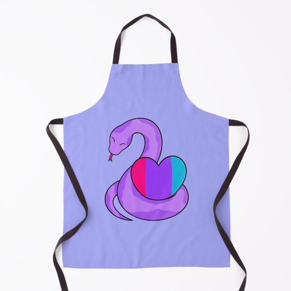 Item preview, Cute Happy Purple Snake Holding an Androgyne Flag Heart designed and sold by AroAxel.