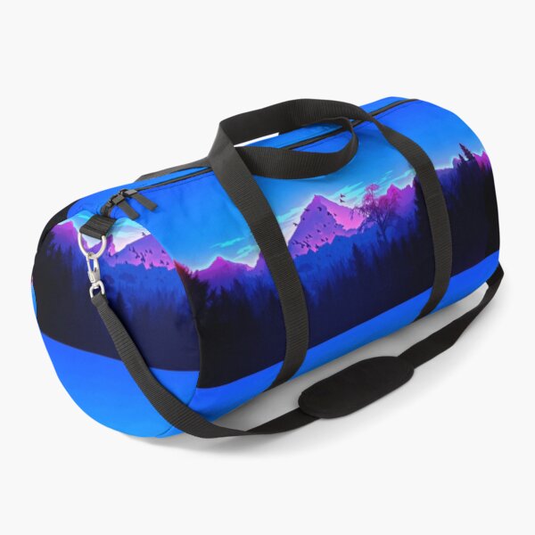 Item preview, Bird Flight Mountain Forest Pink Blue Sunset Minimalist Art designed and sold by reycaribe.