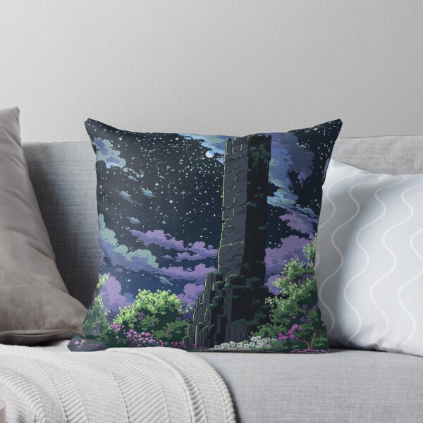Item preview, Dark Tower Purple White Flowers Pixel Art  designed and sold by SaintCurio.