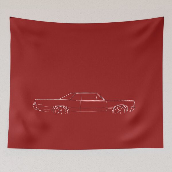 Artikelvorschau, 1965 Pontiac GTO - Profilschablone, weiß entworfen und verkauft von mal-photography.