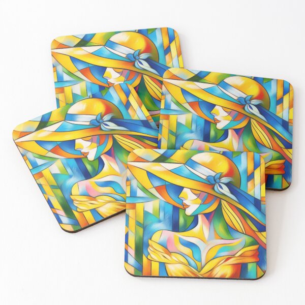 Item preview, Lady In Yellow Sundress And Hat Abstract  designed and sold by CL JOHNSON.