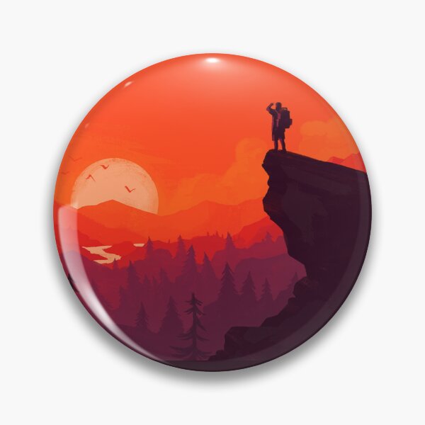 Item preview, Hiking Hiker Watching Sunset Over a Rocky Crag designed and sold by reycaribe.