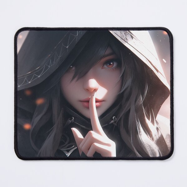 Item preview, Dark Mysterious Hooded Shh Whisper Anime Girl designed and sold by bubblegoth.