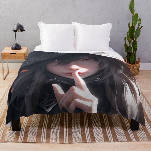 Item preview, Dark Mysterious Hooded Shh Whisper Anime Girl designed and sold by bubblegoth.