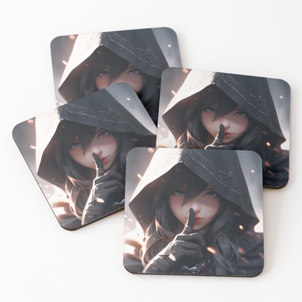 Item preview, Dark Mysterious Hodded Stealth Silence Anime Girl designed and sold by bubblegoth.