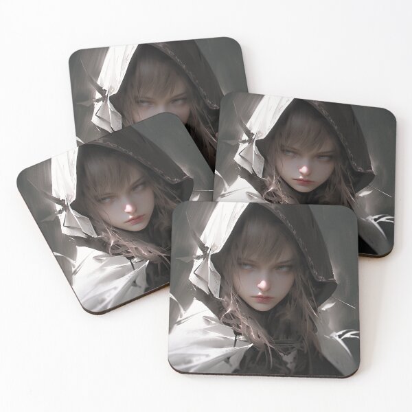 Item preview, Hooded Stealth Dark Fantasy Anime Girl designed and sold by bubblegoth.
