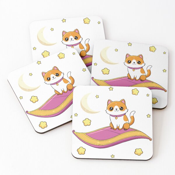 Item preview, Kawaii Cat Soars on a Magical Flying Carpet Through Mystical Skies designed and sold by omerfdln34.