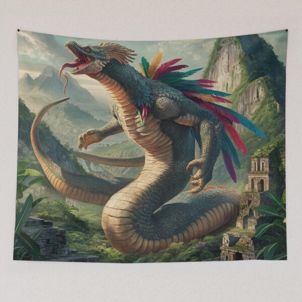 Item preview, Titan Kaiju quetzalcoatl in the jungle with mountains and trees in Mexico designed and sold by Titan33.