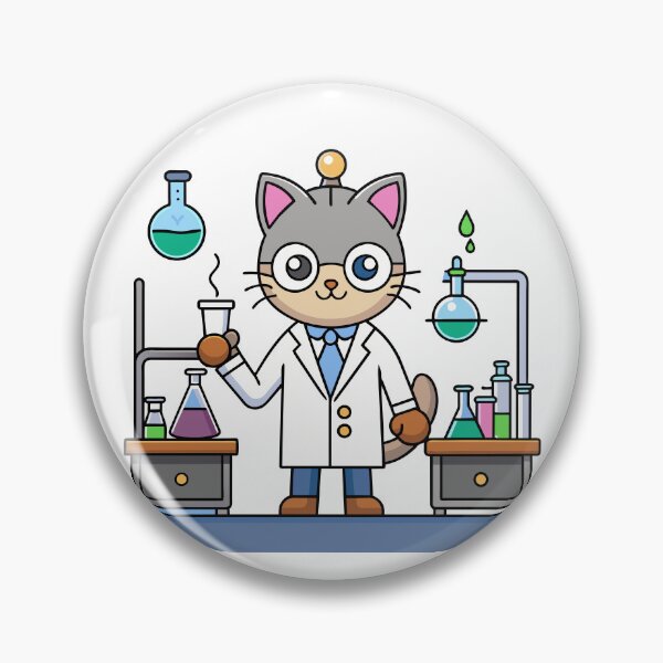 Item preview, Kitty Scientist Conducts Experiments in a High-Tech Laboratory designed and sold by omerfdln34.