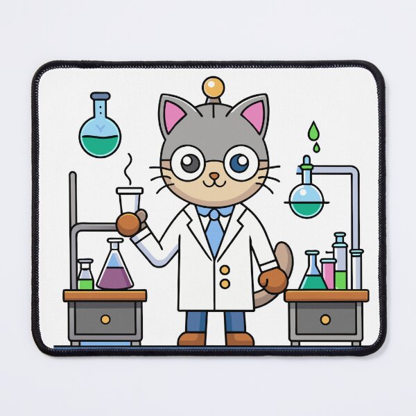 Item preview, Kitty Scientist Conducts Experiments in a High-Tech Laboratory designed and sold by omerfdln34.