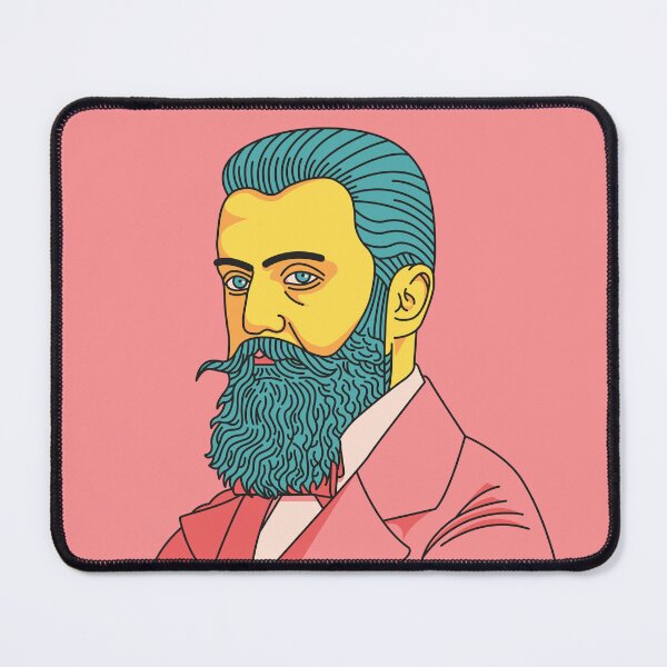 Item preview, Theodor Herzl as trendy hipster; vector design designed and sold by GreissDesign.