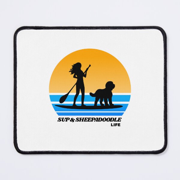 Item preview, SUP and Sheepadoodle Standup Paddleboarding Dog Mom designed and sold by Guarddogdrive.