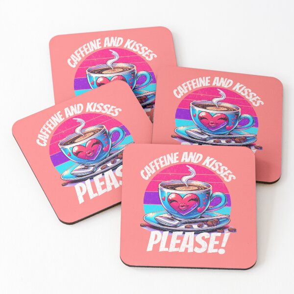 Item preview, Caffeine and kisses, please. designed and sold by Belarte.shop.