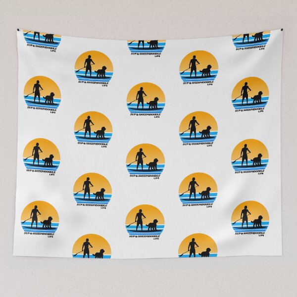 Item preview, SUP and Sheepadoodle Life Standup Paddleboarding Dog Dad designed and sold by Guarddogdrive.