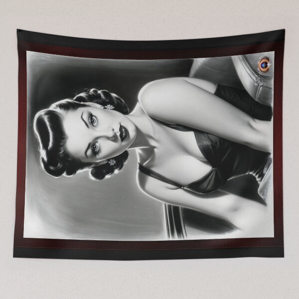 Item preview, Don't You Believe Me Beautiful AI Concept Art BW Illustration Portrait by Xzendor7 designed and sold by Xzendor7 Digital Art Creations.