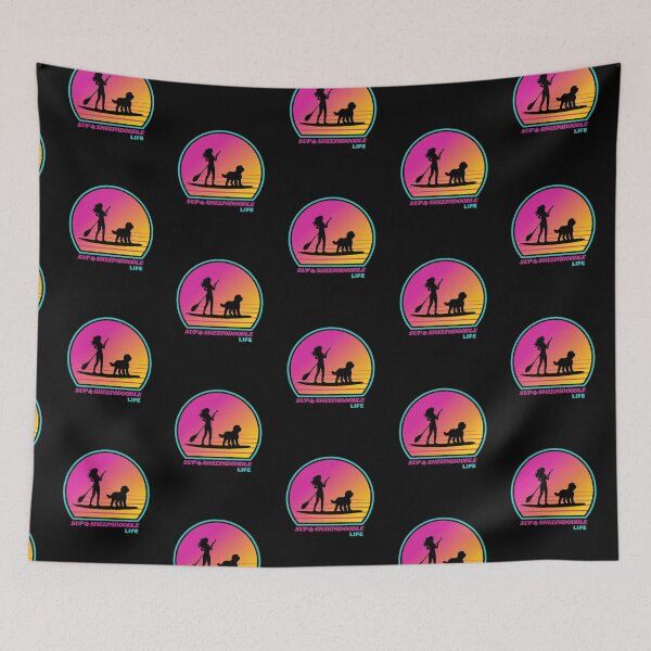 Item preview, 80s Retro Mom SUP and Sheepadoodle Life Paddleboarding  designed and sold by Guarddogdrive.