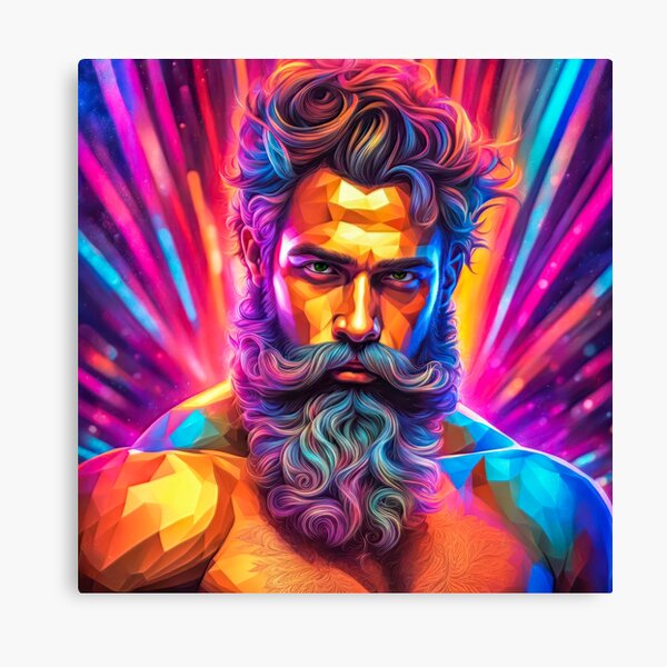 Vista previa del artículo con la obra «Hombre barbudo guapo», diseñado y vendido por Jevaz.