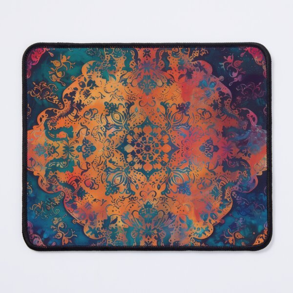 Item preview, Turquoise and orange delicate scarf print designed and sold by PrettyPinkSkies.