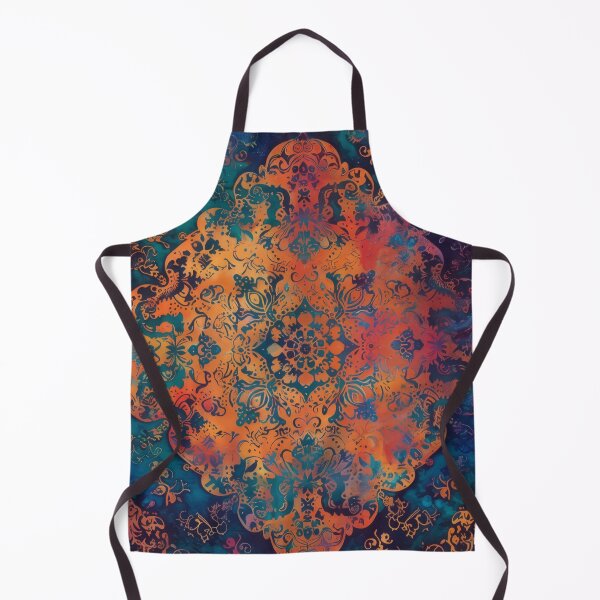 Item preview, Turquoise and orange delicate scarf print designed and sold by PrettyPinkSkies.