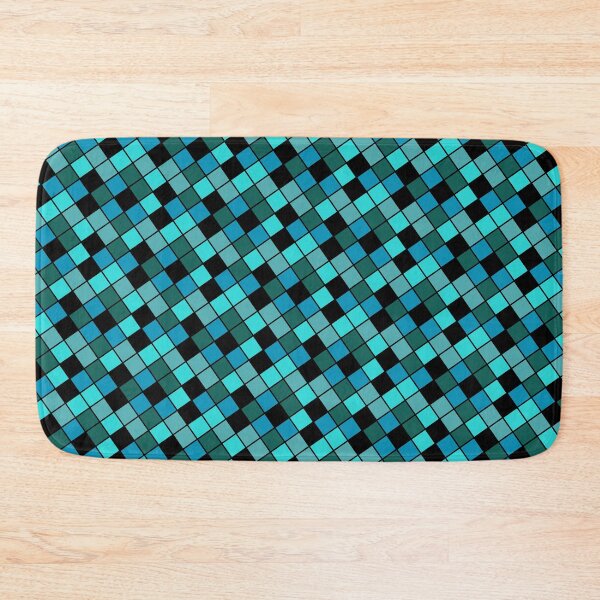 Item preview, Aqua Multicolor Square Blocks Print Seamless Cube Design designed and sold by Alchemy-A-La-G.