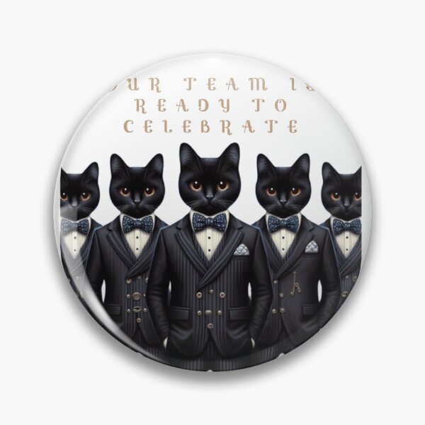 Item preview, Black cats in suit. designed and sold by storefunnypets.