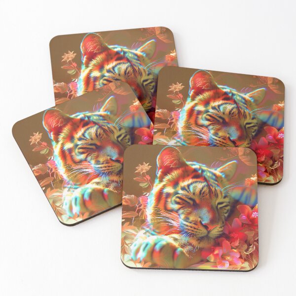 Item preview, Pychedelic Rainbow Tiger Spirit: Feline Nature Awakening designed and sold by Mystikos Art.