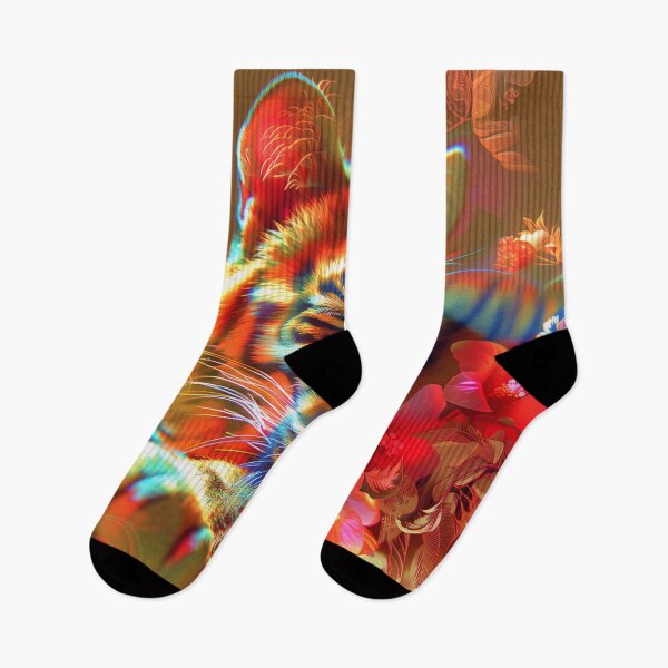 Item preview, Pychedelic Rainbow Tiger Spirit: Feline Nature Awakening designed and sold by Mystikos Art.