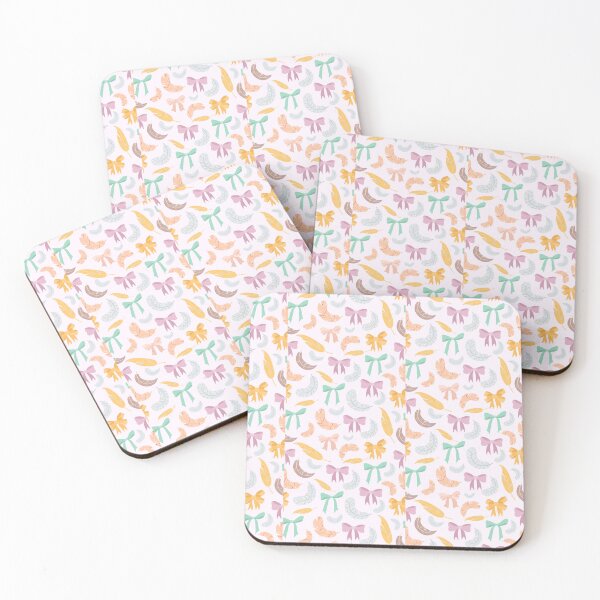 Item preview,  "Pastel Elegance: Pattern with Bows and Feathers" designed and sold by hjian8219.