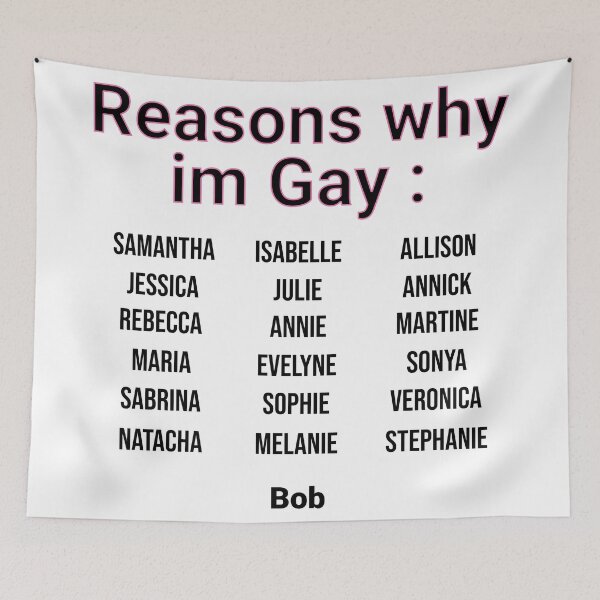 Item preview, Simple Reasons why im gay... funny name text designed and sold by JonathanP514.