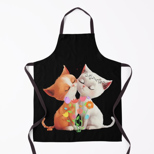 Item preview, lovely cats in romantic moment with closed eyes and flowers  designed and sold by mando24895.