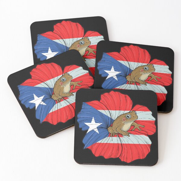 Item preview, Puerto Rico Hibiscus Flower Coqui Frog designed and sold by Liomal.