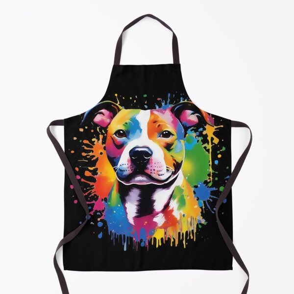 Item preview, Vibrant Rainbow Staffordshire Bull Terrier Portrait Design For Staffy Lovers designed and sold by kakarikihill.