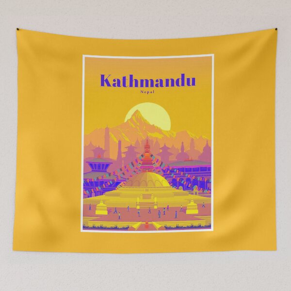 Item preview, Kathmandu Nepal Vintage Mount Everest Travel and Tourism Advertising Print designed and sold by posterbobs.