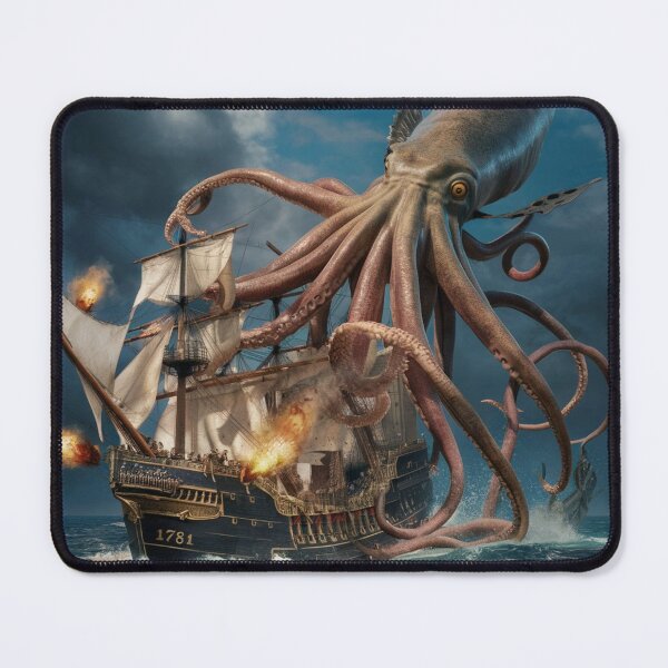 Item preview, Colossal squid titan attacking a ship from the year 1781 designed and sold by Titan33.