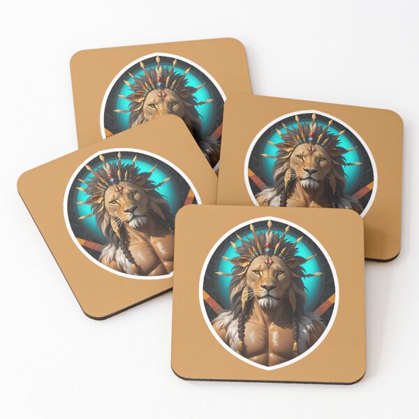 Artikelvorschau, Native American Lion Warrior Chief entworfen und verkauft von TheArtOfPat.