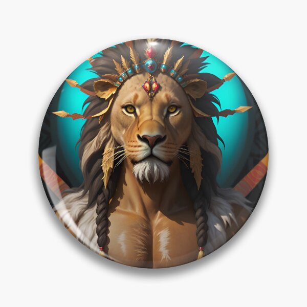 Item preview, Native American Lion Warrior Chief designed and sold by TheArtOfPat.