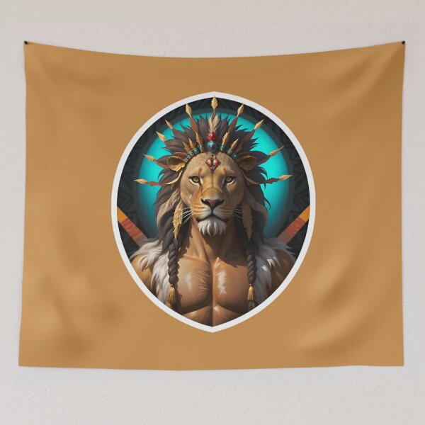 Item preview, Native American Lion Warrior Chief designed and sold by TheArtOfPat.