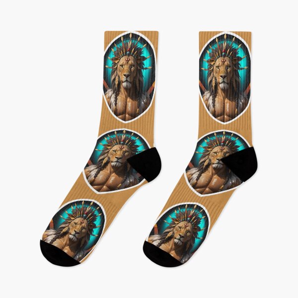 Aperçu de l'œuvre Native American Lion Warrior Chief créée et vendue par TheArtOfPat.
